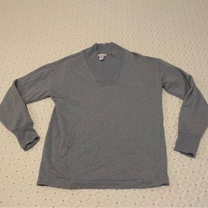 Athleta V Neck Collar Cozy Grey Tencel Blend Sweater Women’s Small